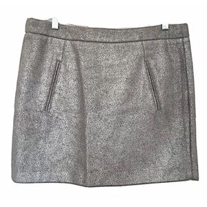 GAP Size 8 Shimmery Light Gray Slvr Met Mini Skirt